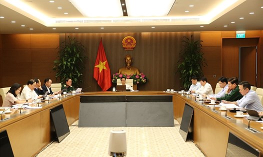 Cuộc họp của Ban Chỉ đạo quốc gia phòng chống COVID-19. Ảnh: VGP/Đình Nam