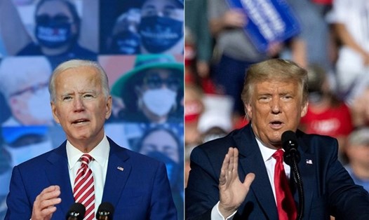 Ông Donald Trump đang theo sát ông Biden trong cuộc thăm dò toàn quốc một ngày trước ngày bầu cử Mỹ 2020. Ảnh: AFP