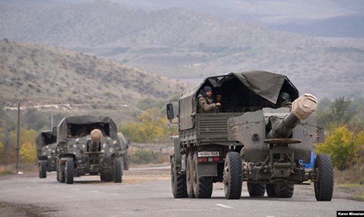 Armenia rút khỏi Agdam vào ngày 19.11. Ảnh: AFP