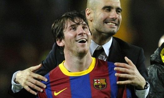 Lionel Messi sẽ tái ngộ huấn luyện viên Pep Guardiola trong tương lai gần? Ảnh: AFP