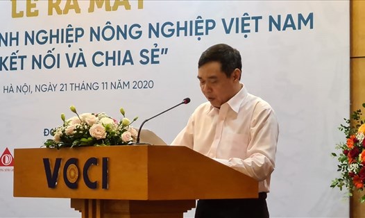 Chủ tịch Hội đồng Doanh nghiệp Nông nghiệp Việt Nam Hà Văn Thắng chiều nhấn mạnh vai trò của Hội đồng. Ảnh: Vũ Long