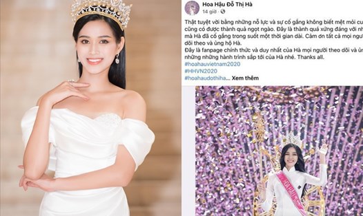 Hoa hậu Việt Nam 2020 Đỗ Thị Hà bị giả mạo Facebook cá nhân. Ảnh: SV, Chụp màn hình