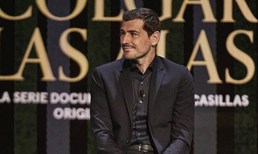 Iker Casillas trong ngày giới thiệu loạt phim tài liệu về sự nghiệp của mình. Ảnh: AFP