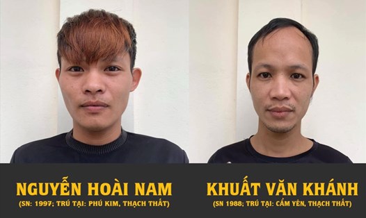 Bị can Nguyễn Hoài Nam và Khuất Văn Khánh bị khởi tố về hành vi cướp tài sản. Ảnh: Công an cung cấp