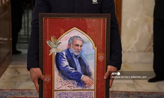 Hình ảnh trong tang lễ nhà khoa học hạt nhân Iran Mohsen Fakhrizadeh. Ảnh: AFP.