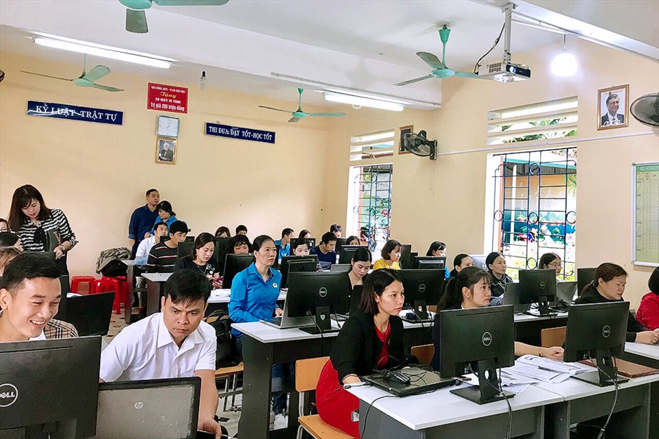 Toàn cảnh buổi tập huấn sử dụng phần mềm quản lý đoàn viên. Ảnh: Huyền Ngọc.