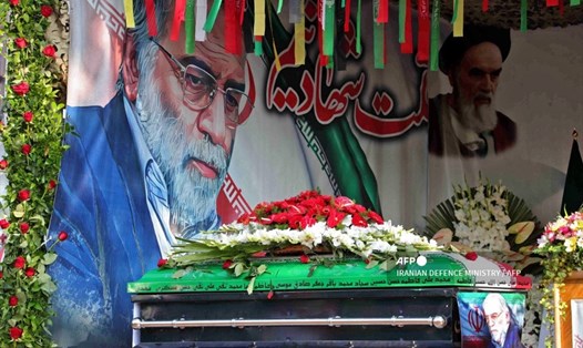 Tang lễ nhà khoa học hạt nhân hàng đầu Iran Mohsen Fakhrizadeh.  Ảnh: Bộ Quốc phòng Iran/AFP.