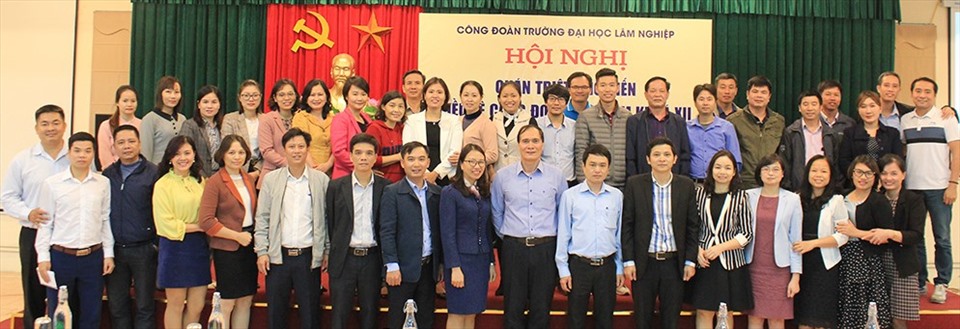 Công đoàn Trường Đại học Lâm nghiệp tổ chức Hội nghị quán triệt, phổ biến Điều lệ Công đoàn Việt Nam khóa XII. Ảnh: CĐ ĐHLN