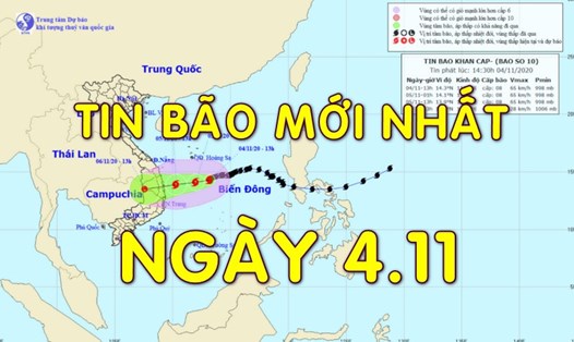 Tin bão mới nhất: Bão số 10 di chuyển chậm, cách Khánh Hòa 300km sáng mai.