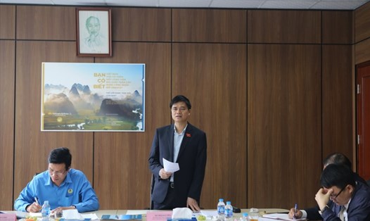 Ông Ngọ Duy Hiểu – Phó Chủ tịch Tổng Liên đoàn Lao động Việt Nam - phát biểu tại buổi làm việc. Ảnh: Bảo Hân.