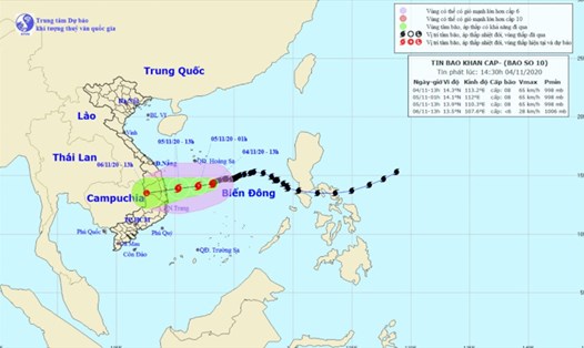 Tin bão mới nhất: Bão số 10 cách Hoàng Sa khoảng 310km, giật cấp 10.