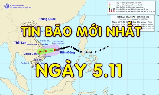 Tin bão mới nhất: Bão số 10 giật cấp 10, cách Quảng Ngãi đến Phú Yên 330km.