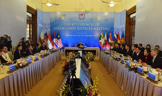 Hội nghị Hội đồng Chánh án ASEAN lần thứ 8 tổ chức tại Hà Nội. Ảnh: V.Dũng.