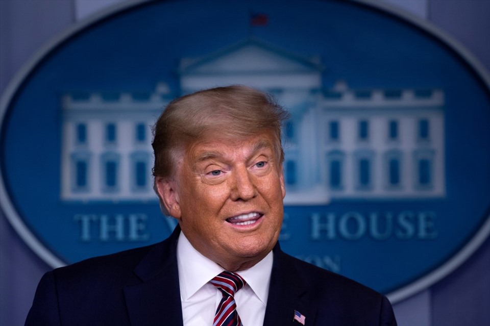 Tổng thống Donald Trump có phát biểu mới nhất tại Nhà Trắng. Ảnh: AFP.