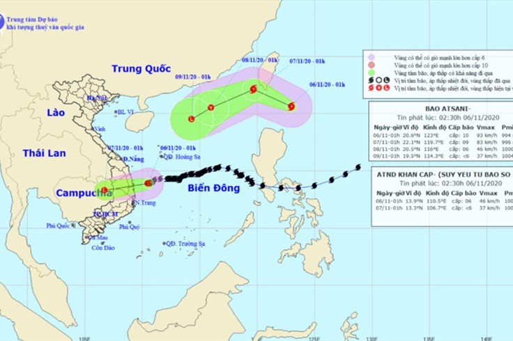 Tin bão mới nhất: Bão Atsani giật cấp 12, hướng thẳng xuống biển Đông Tin bão mới nhất: Bão Atsani giật cấp 12, hướng thẳng xuống biển Đông