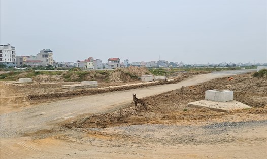 Hạ tầng trong dự án Kim Chung – Di Trạch còn xây dựng dở dang. Ảnh CN.