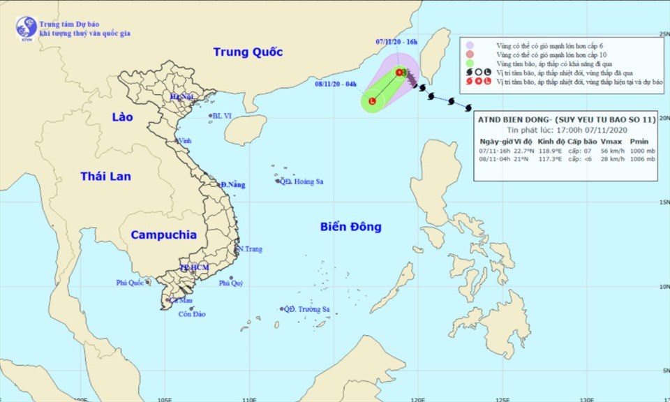 Tin bão mới nhất: Bão số 11 Atsani suy yếu thành áp thấp nhiệt đới. Tin bão mới nhất: Bão số 11 Atsani suy yếu thành áp thấp nhiệt đới.