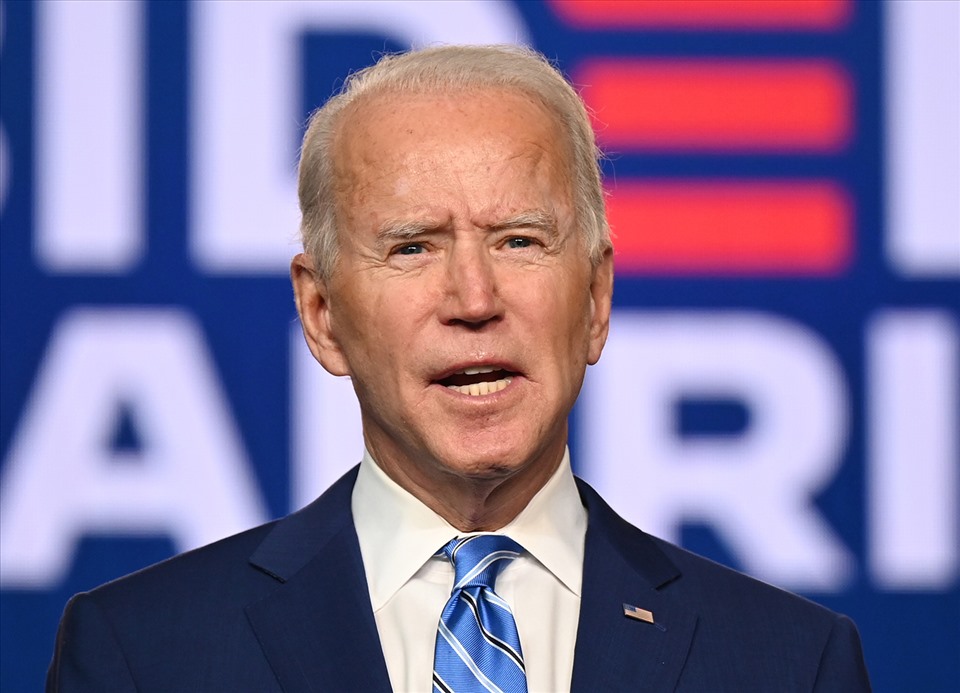 Ông Joe Biden ra thông cáo đầu tiên với tư cách tổng thống Mỹ đắc cử ngay đêm 7.11, giờ Việt Nam. Ảnh: AFP.