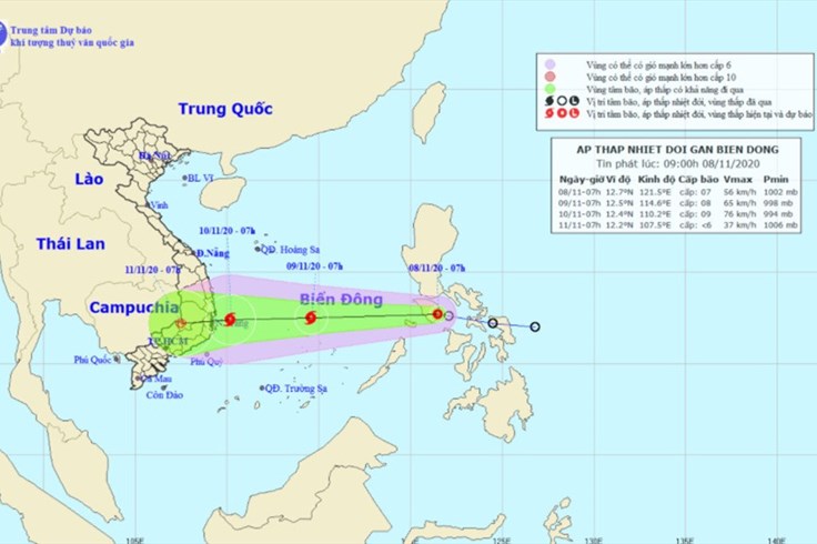 Sau bão số 11, Áp thấp nhiệt đới mới di chuyển nhanh về biển Đông