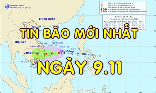 Tin bão mới nhất: Bão số 12 Etau cách Bình Định 450km, giật cấp 10.