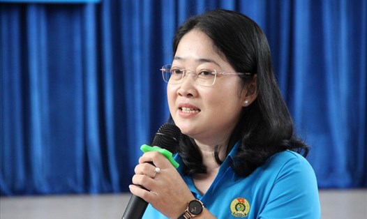 Bà Nguyễn Kim Loan được bầu làm Chủ tịch LĐLĐ tỉnh Bình Dương. Ảnh: Đình Trọng