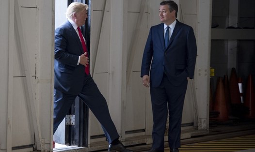 Thượng nghị sĩ Texas Ted Cruz chào đón Tổng thống Donald Trump tại Houston, Texas, tháng 5.2018. Ảnh: AFP.