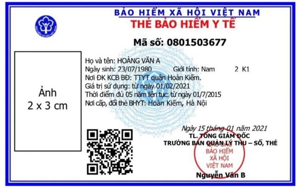 Mặt trước mẫu thẻ BHYT mới sẽ được sử dụng từ 1.4.2021 Mặt trước mẫu thẻ BHYT mới sẽ được sử dụng từ 1.4.2021