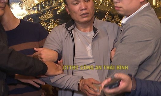Cường "Dụ" bị Công an TP.Thái Bình bắt giữ chiều 14.12. Ảnh: Công an tỉnh Thái Bình