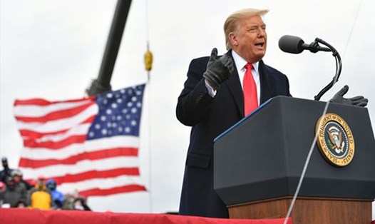 Tổng thống Donald Trump trong một sự kiện ở Michigan. Ảnh: AFP