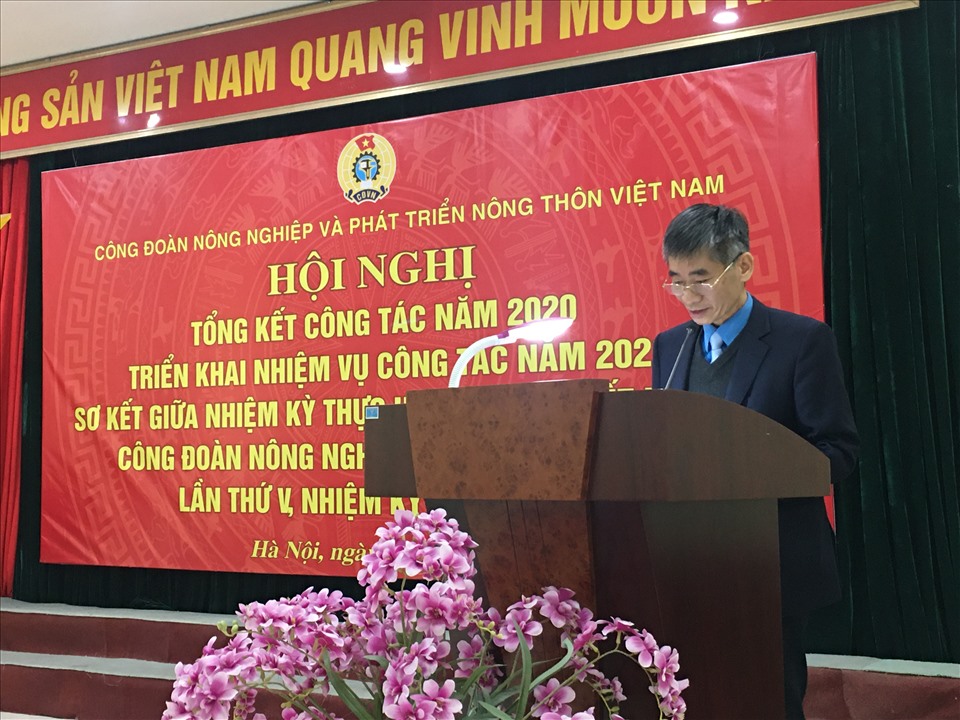 Phó Chủ tịch Trần Văn Thuật phát biểu tại Hội nghị. Ảnh: Kiều Vũ