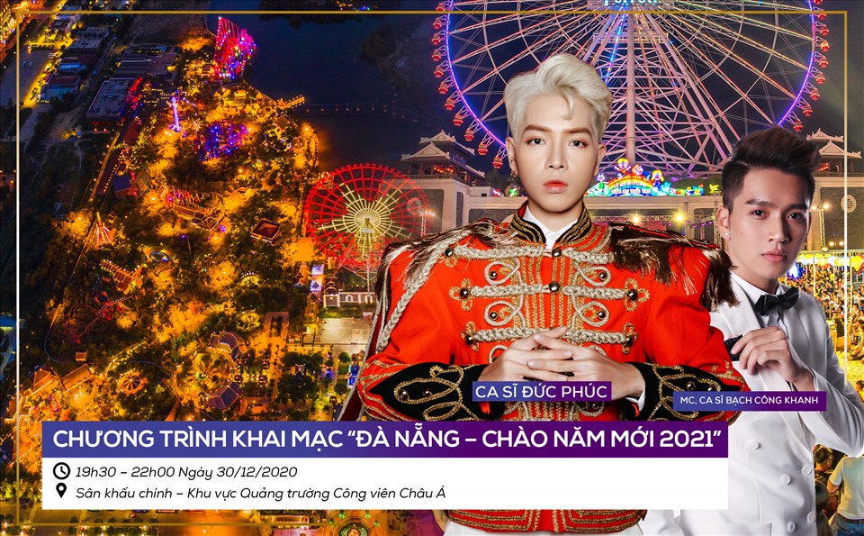 Ca sĩ Đức Phúc góp mặt trong lễ hội Đà Nẵng chào năm mới.Ảnh: Sở Du lịch Đà Nẵng