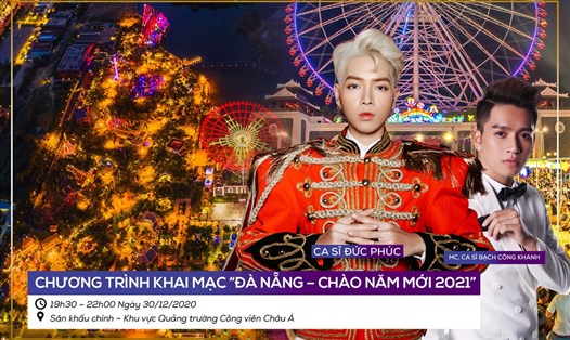 Ca sĩ Đức Phúc góp mặt trong lễ hội Đà Nẵng chào năm mới.Ảnh: Sở Du lịch Đà Nẵng