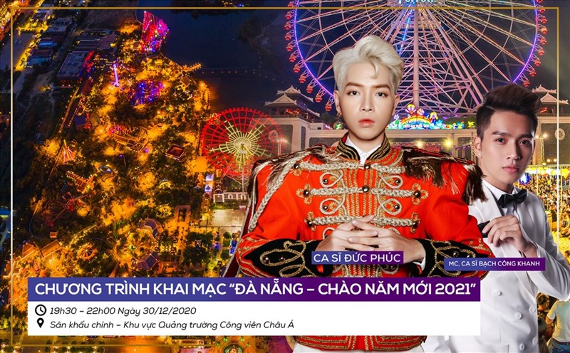 Ca sĩ Đức Phúc góp mặt trong lễ hội Đà Nẵng chào năm mới.Ảnh: Sở Du lịch Đà Nẵng