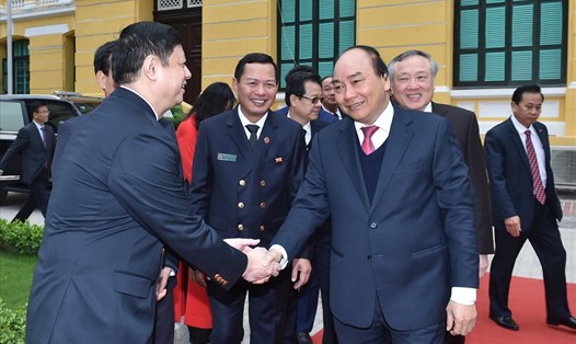 Thủ tướng Nguyễn Xuân Phúc dự Hội nghị triển khai công tác tòa án năm 2021. Ảnh VGP