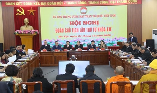 Hội nghị Đoàn Chủ tịch Ủy ban Trung ương MTTQ Việt Nam lần thứ tư, khoá IX, nhiệm kỳ 2019-2024. Ảnh: Kỳ Anh