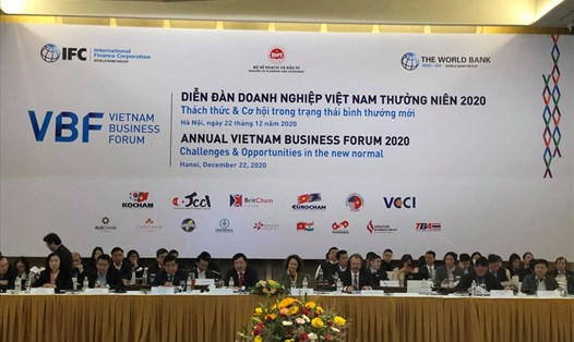 Hội nghị Diễn đàn Doanh nghiệp Việt Nam thường niên 2020. Ảnh: C.Ngô