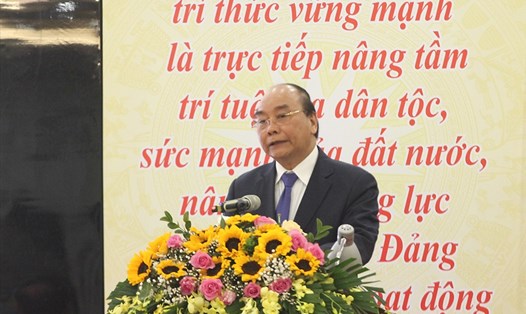 Thủ tướng Chính phủ Nguyễn Xuân Phúc phát biểu tại Đại hội. Ảnh T.Vương