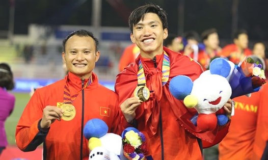 Việc đội U22 Việt Nam phải bảo vệ thành công tấm Huy chương vàng môn bóng đá nam tại SEA Games 2021 trên sân nhà, là một trong những mục tiêu quan trọng trong năm 2021. Ảnh: Anh Duy.