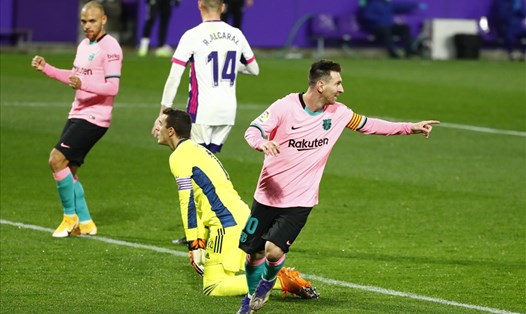 Theo thống kê chính thức, Lionel Messi đã ghi 644 bàn cho Barcelona và vượt qua kỷ lục của Vua bóng đá Pele. Ảnh: AFP