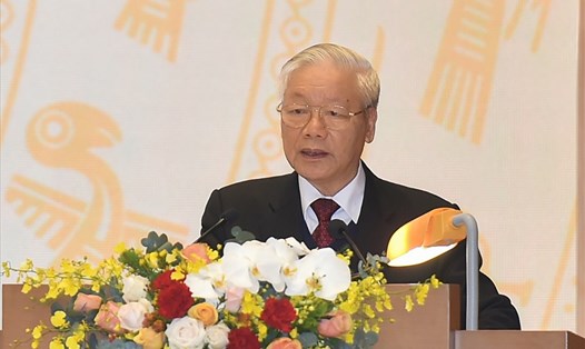 Tổng Bí thư, Chủ tịch Nước Nguyễn Phú Trọng phát biểu chỉ đạo tại Hội nghị. Ảnh: VGP/Quang Hiếu