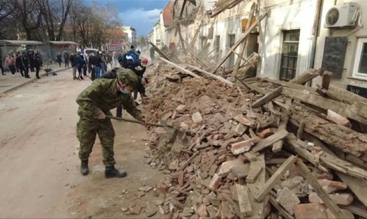 Động đất mạnh tấn công Croatia đã khiến 5 người tử vong và ít nhất 20 người bị thương phải nhập viện. Ảnh: AFP
