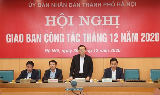 Chủ tịch UBND TP Chu Ngọc Anh phát biểu chỉ đạo tại hội nghị. Ảnh: Phú Khánh