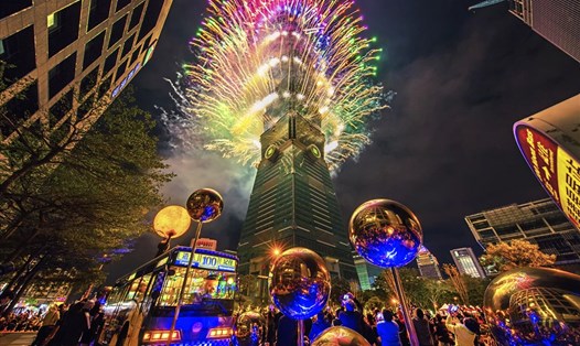 Màn trình diễn pháo hoa ở tháp Taipei 101. Nguồn: Taipei 101.