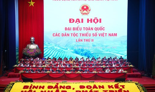 Đại hội Đại biểu toàn quốc các dân tộc thiểu số Việt Nam khai mạc sáng 4.12. Ảnh: Tô Thế