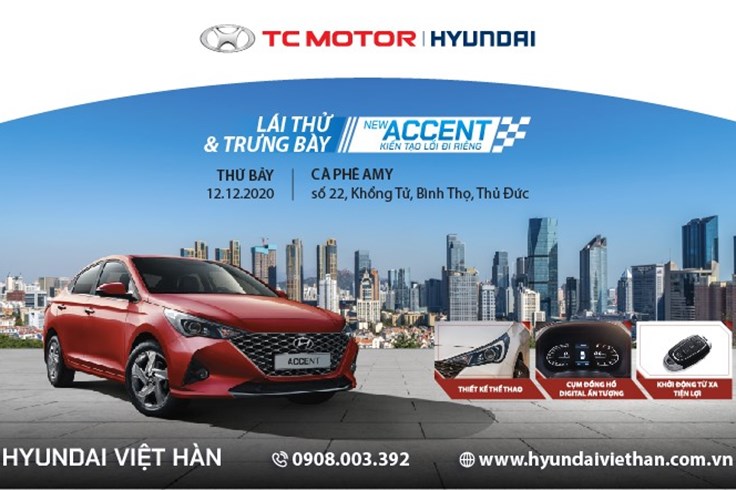Lái thử và trưng bày Hyundai Accent 2021