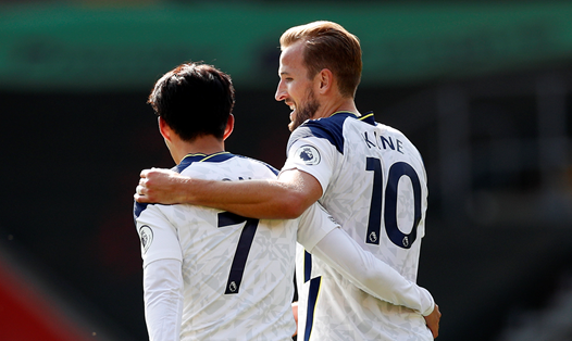 Son Heung-min và Harry Kane là biểu tượng chiến thắng của Tottenham. Ảnh: AFP