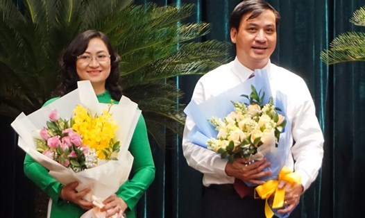Ông Lê Hòa Bình và bà Phan Thị Thắng vừa được bầu làm Phó Chủ tịch UBND TPHCM.  Ảnh: Minh Quân