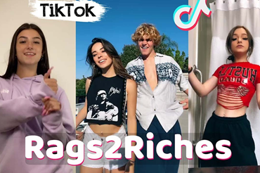 "Rags2Riches" được sử dụng nhiều trên mạng xã hội Tiktok. Ảnh: Chụp màn hình.