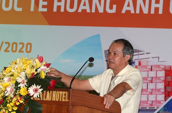 Ông Đoàn Nguyên Đức (Bầu Đức) tham dự Đại hội đồng cổ đông thường niên năm 2020 của HAGL Agrico. Ảnh: HAGL Agrico