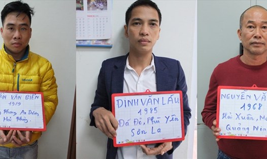 Các đối tượng bị bắt giữ trong chuyên án đấu tranh tụ điểm mại dâm tại thành phố Móng Cái (Quảng Ninh). Ảnh: CAQN